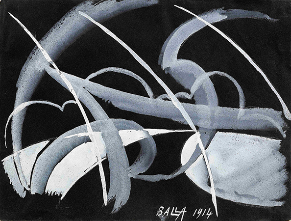 Giacomo Balla 1914
tempera su carta nera
18 x 24cm 2