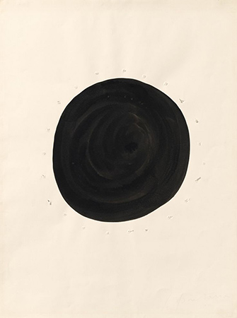 Lucio Fontana 1960
inchiostro e strappi su carta su cartoncino
67 x 50 cm 14